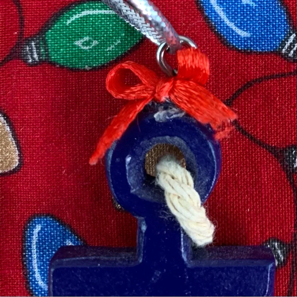 CS blue Anchor, rope, bow and star ornament.